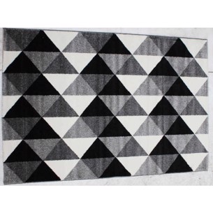 200 x 290 cm Gulvtæppe med kort luv - Trekantmønster -  (luv 12 mm)